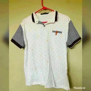Polka Dot Crown Printed Polo Shirt